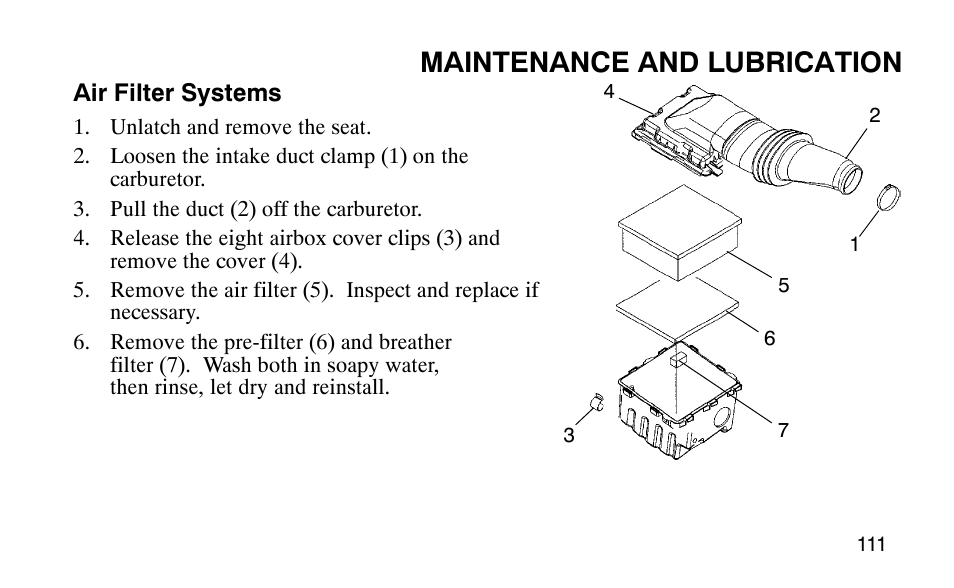 Maintenance and lubrication | Polaris 9919510 User Manual | Page 114 / 187