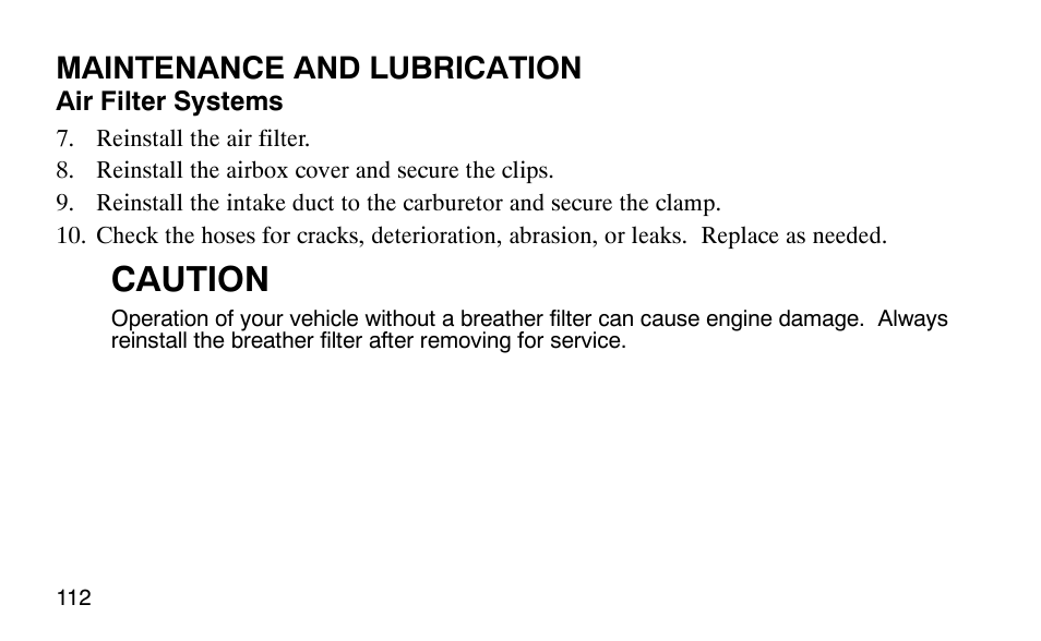Caution | Polaris 9919510 User Manual | Page 115 / 187