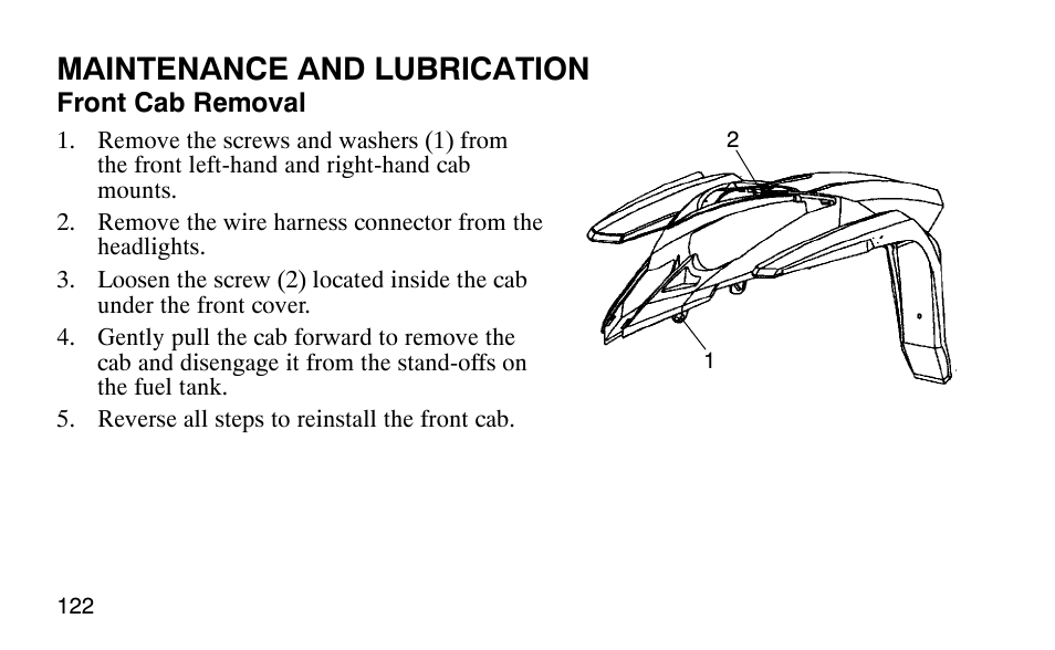 Maintenance and lubrication | Polaris 9919510 User Manual | Page 125 / 187