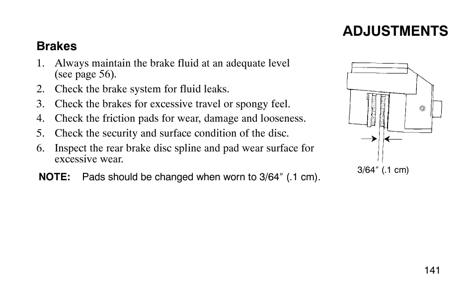Adjustments | Polaris 9919510 User Manual | Page 144 / 187