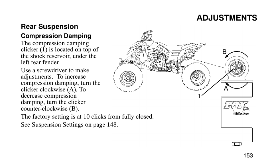 Adjustments | Polaris 9919510 User Manual | Page 156 / 187