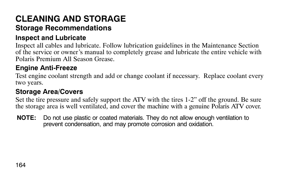 Cleaning and storage | Polaris 9919510 User Manual | Page 167 / 187