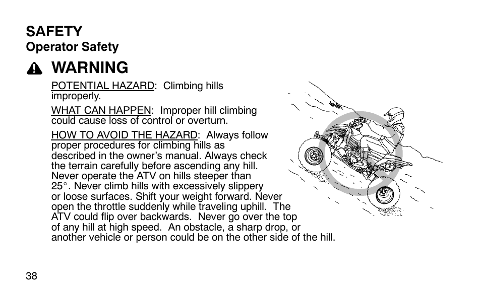 Warning, Safety | Polaris 9919510 User Manual | Page 41 / 187