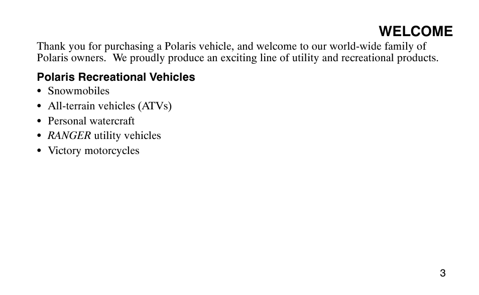 Welcome | Polaris 9919510 User Manual | Page 6 / 187