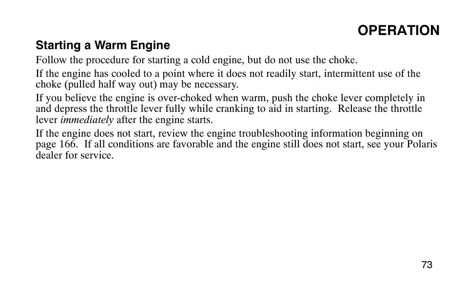 Operation | Polaris 9919510 User Manual | Page 76 / 187