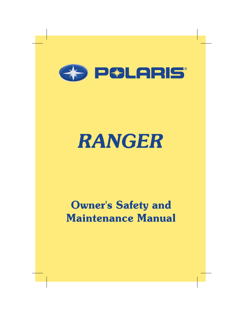 Polaris 2009 99 Ranger User Manual | 104 pages