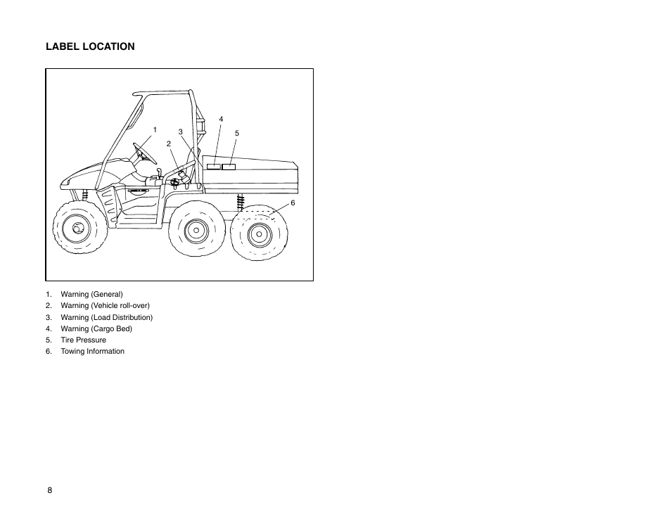 Label location | Polaris 2009 99 Ranger User Manual | Page 17 / 104