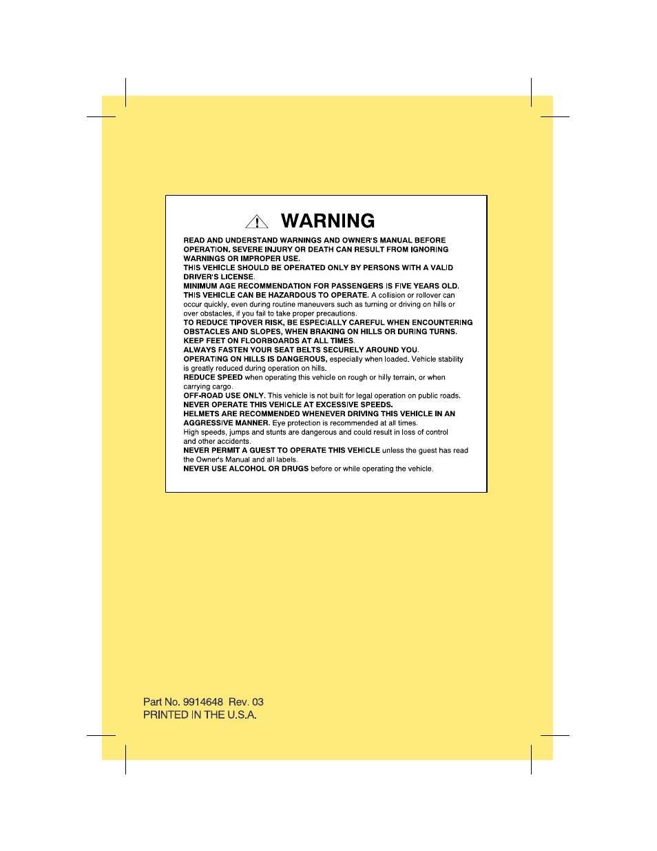 Polaris 2009 99 Ranger User Manual | Page 2 / 104