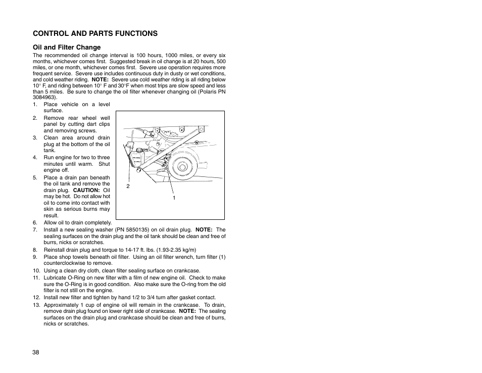 Control and parts functions | Polaris 2009 99 Ranger User Manual | Page 47 / 104