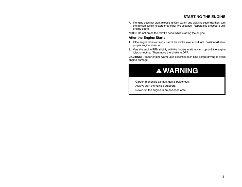Warning | Polaris 2009 99 Ranger User Manual | Page 50 / 104