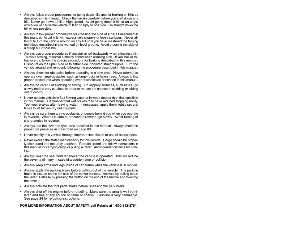 Polaris 2009 99 Ranger User Manual | Page 6 / 104