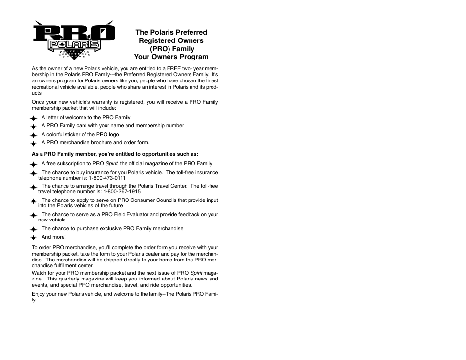 Polaris 2009 99 Ranger User Manual | Page 8 / 104