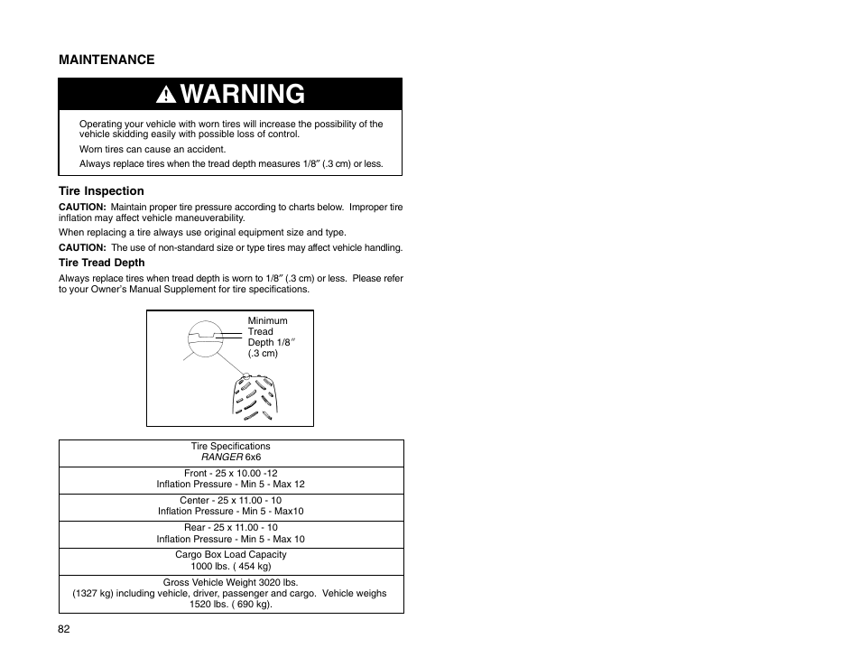 Warning | Polaris 2009 99 Ranger User Manual | Page 91 / 104