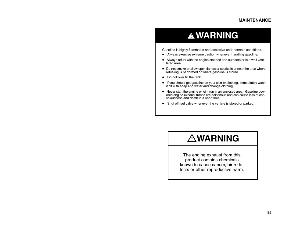 Warning | Polaris 2009 99 Ranger User Manual | Page 94 / 104
