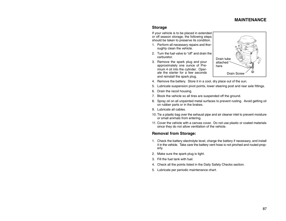 Maintenance | Polaris 2009 99 Ranger User Manual | Page 96 / 104