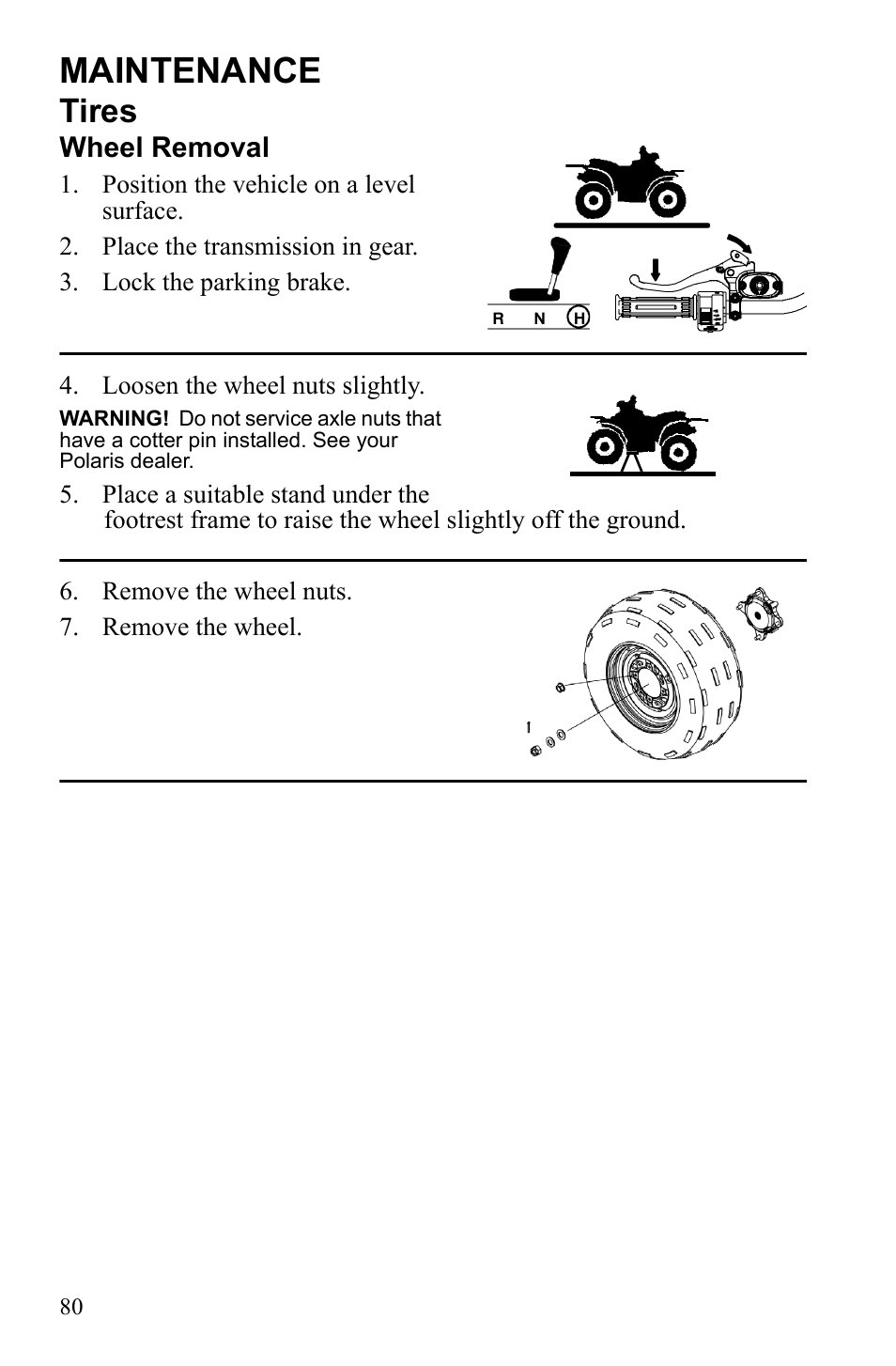 Maintenance, Tires | Polaris Sportsman 9922245 User Manual | Page 84 / 133