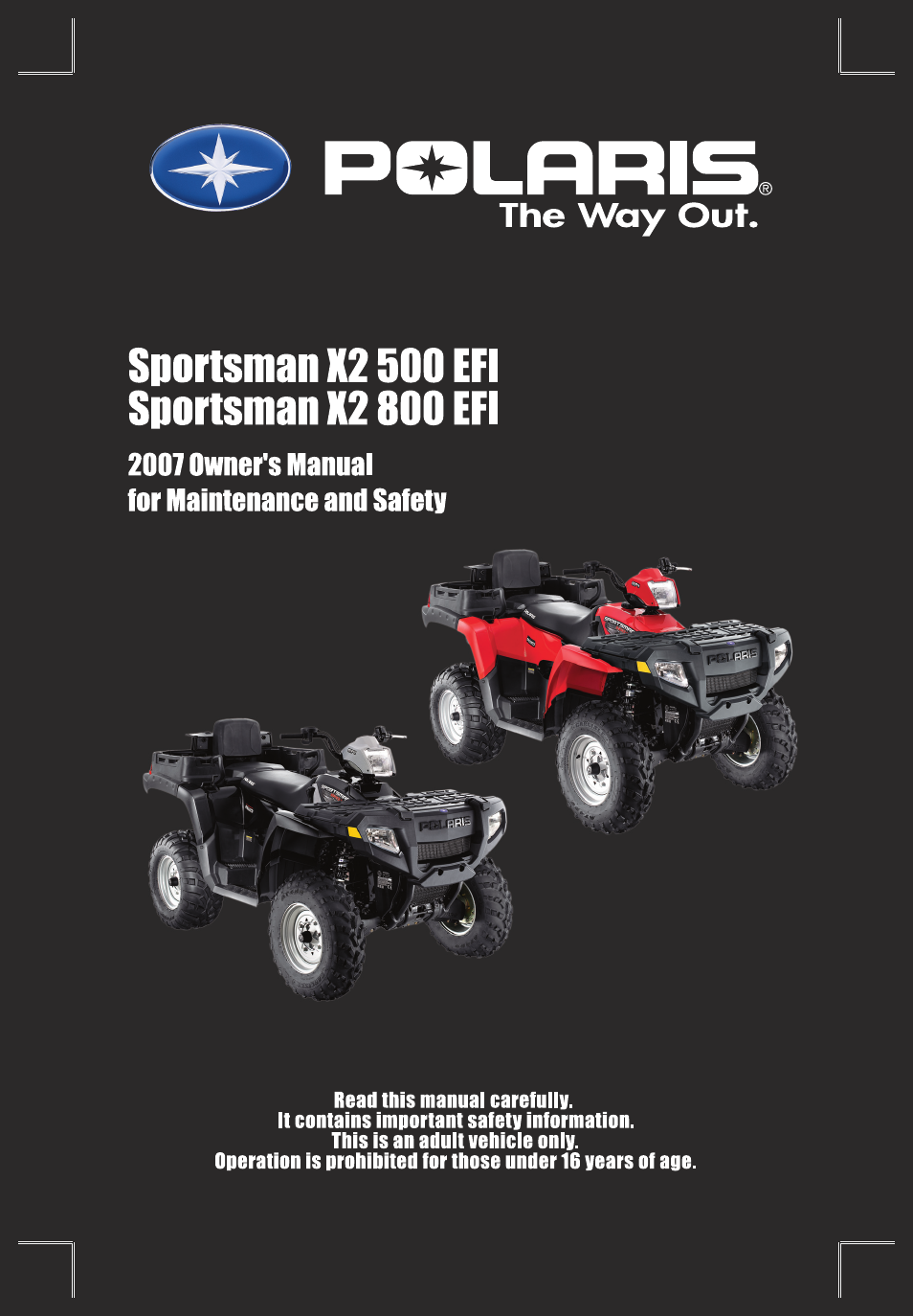 Polaris Sportsman 9920632 User Manual | 161 pages