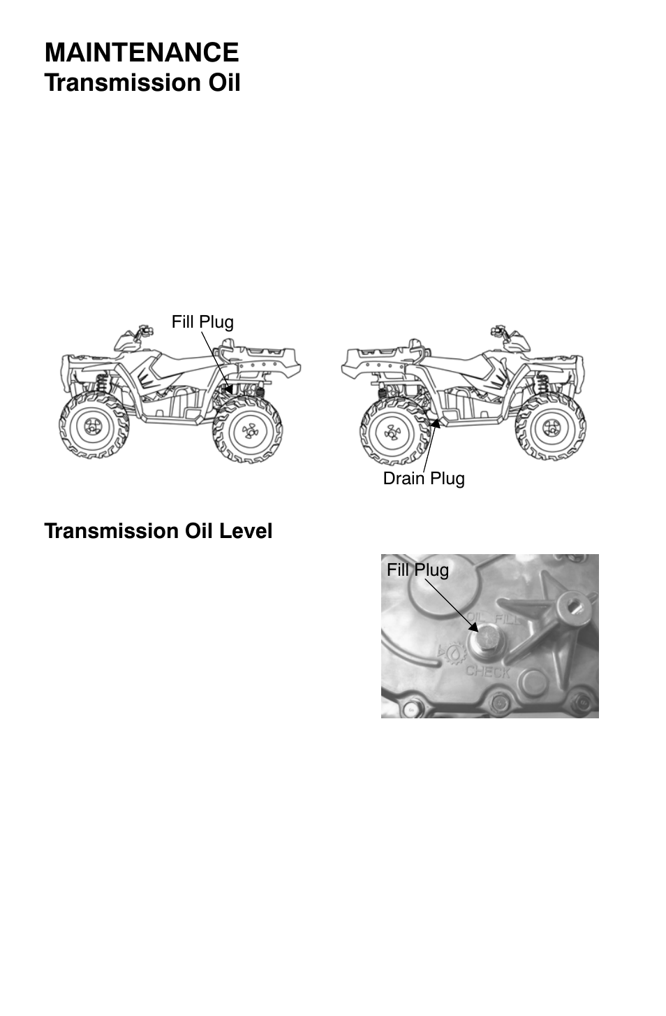 Maintenance, Transmission oil | Polaris Sportsman 9920632 User Manual | Page 101 / 161