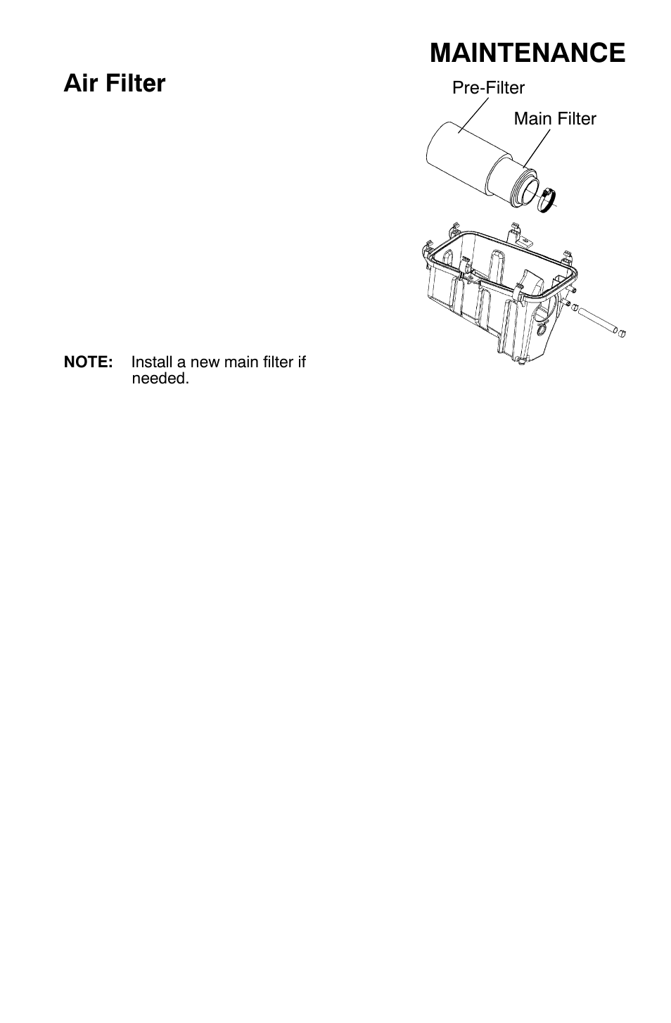 Maintenance, Air filter | Polaris Sportsman 9920632 User Manual | Page 112 / 161
