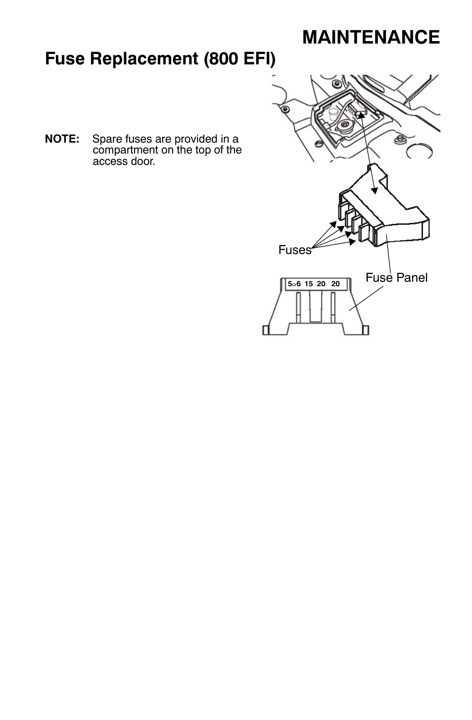 Maintenance, Fuse replacement (800 efi) | Polaris Sportsman 9920632 User Manual | Page 114 / 161