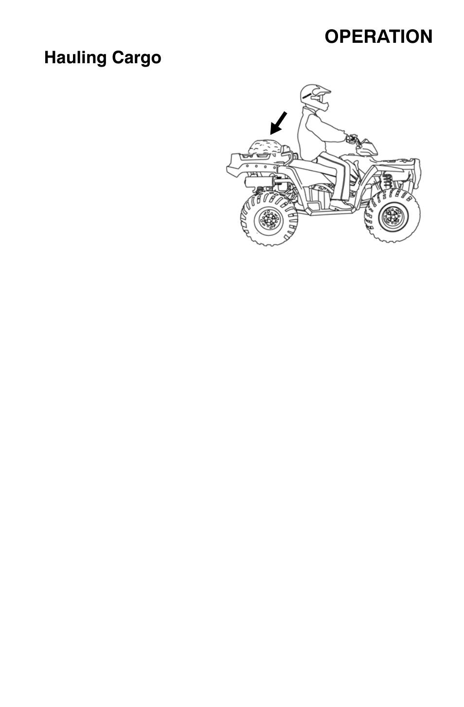 Operation, Hauling cargo | Polaris Sportsman 9920632 User Manual | Page 68 / 161