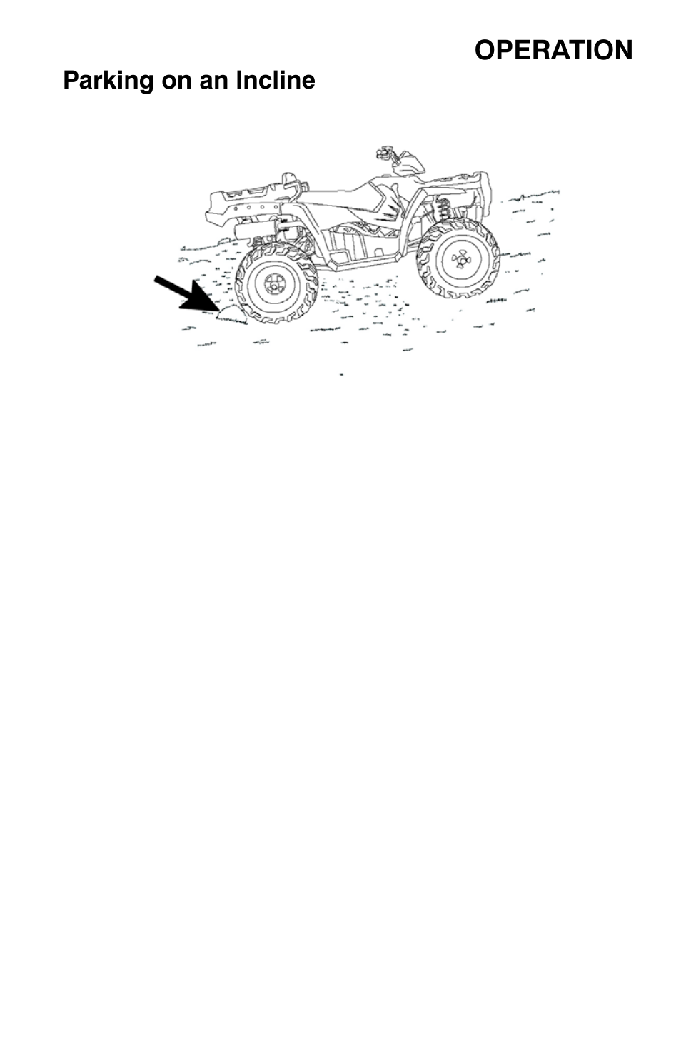 Operation, Parking on an incline | Polaris Sportsman 9920632 User Manual | Page 84 / 161