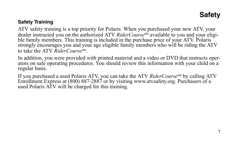 Safety | Polaris Sportsman 9921483 User Manual | Page 10 / 207