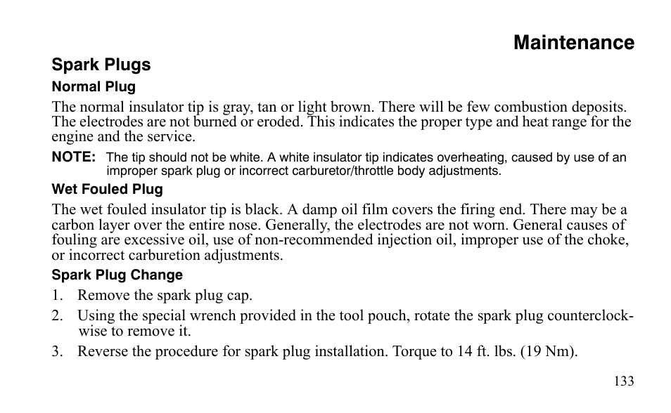 Maintenance | Polaris Sportsman 9921483 User Manual | Page 136 / 207