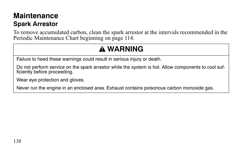 Maintenance, Warning | Polaris Sportsman 9921483 User Manual | Page 141 / 207