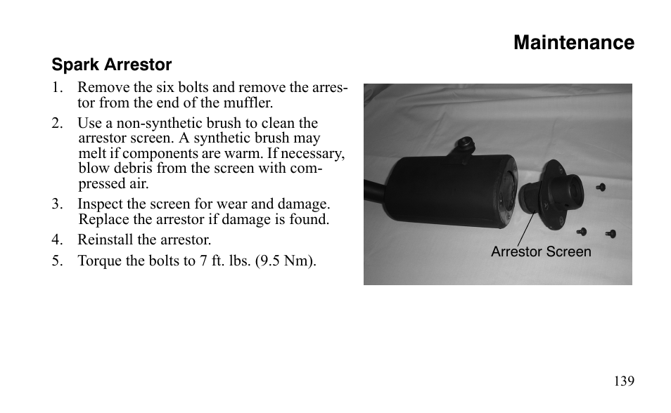 Maintenance | Polaris Sportsman 9921483 User Manual | Page 142 / 207