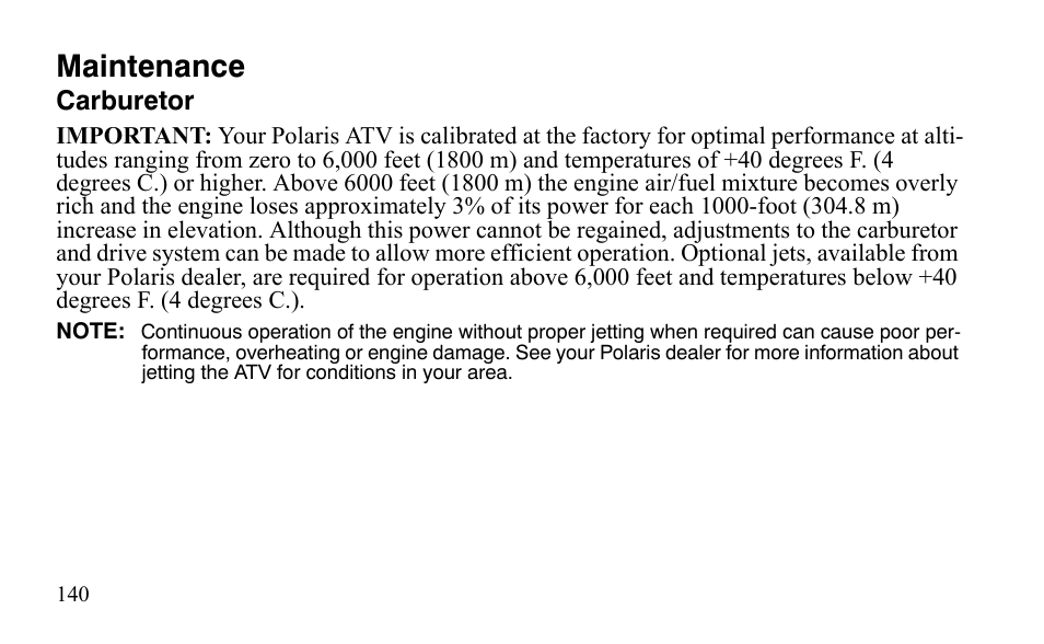 Maintenance | Polaris Sportsman 9921483 User Manual | Page 143 / 207