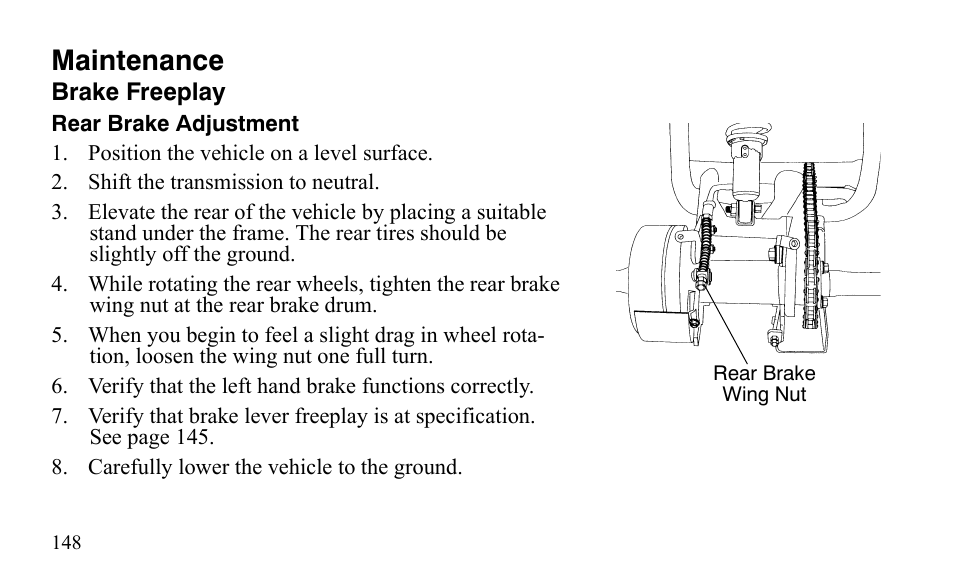 Maintenance | Polaris Sportsman 9921483 User Manual | Page 151 / 207