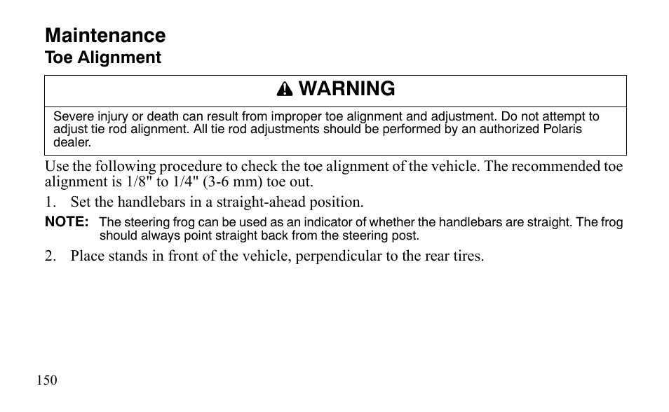 Maintenance, Warning | Polaris Sportsman 9921483 User Manual | Page 153 / 207