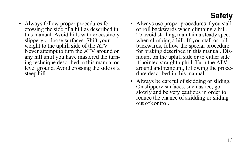 Safety | Polaris Sportsman 9921483 User Manual | Page 16 / 207