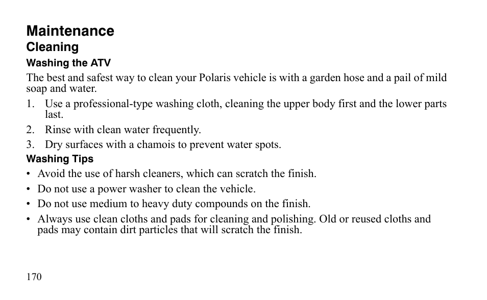 Maintenance | Polaris Sportsman 9921483 User Manual | Page 173 / 207