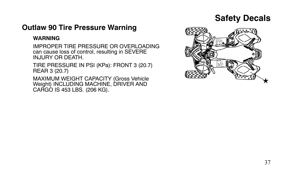 Safety decals | Polaris Sportsman 9921483 User Manual | Page 40 / 207