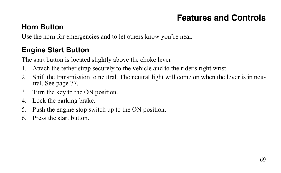 Features and controls | Polaris Sportsman 9921483 User Manual | Page 72 / 207
