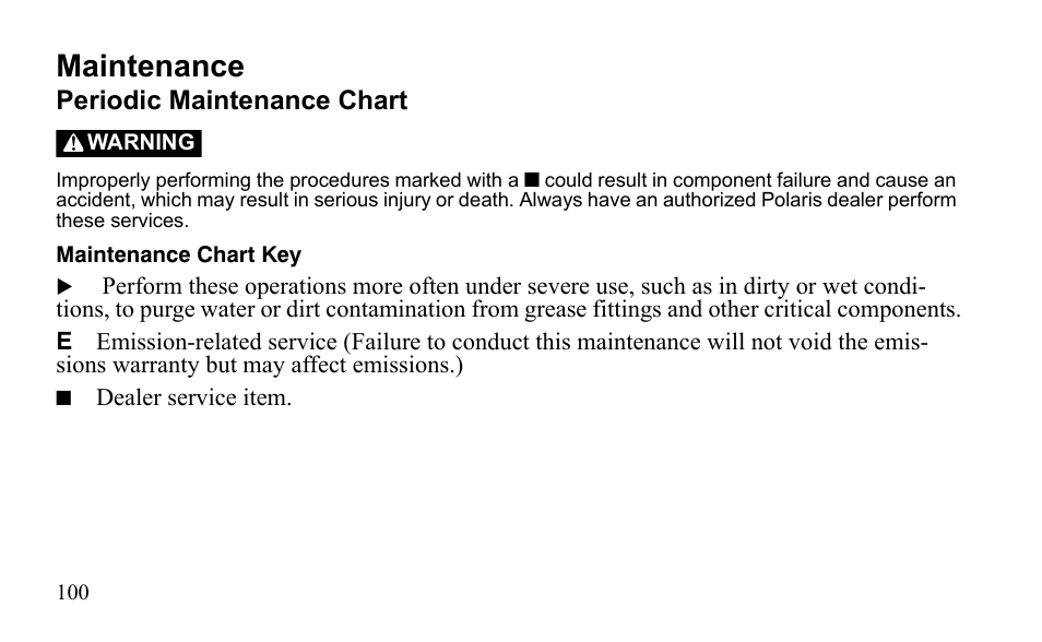 Maintenance | Polaris Sportsman 9921796 User Manual | Page 103 / 192