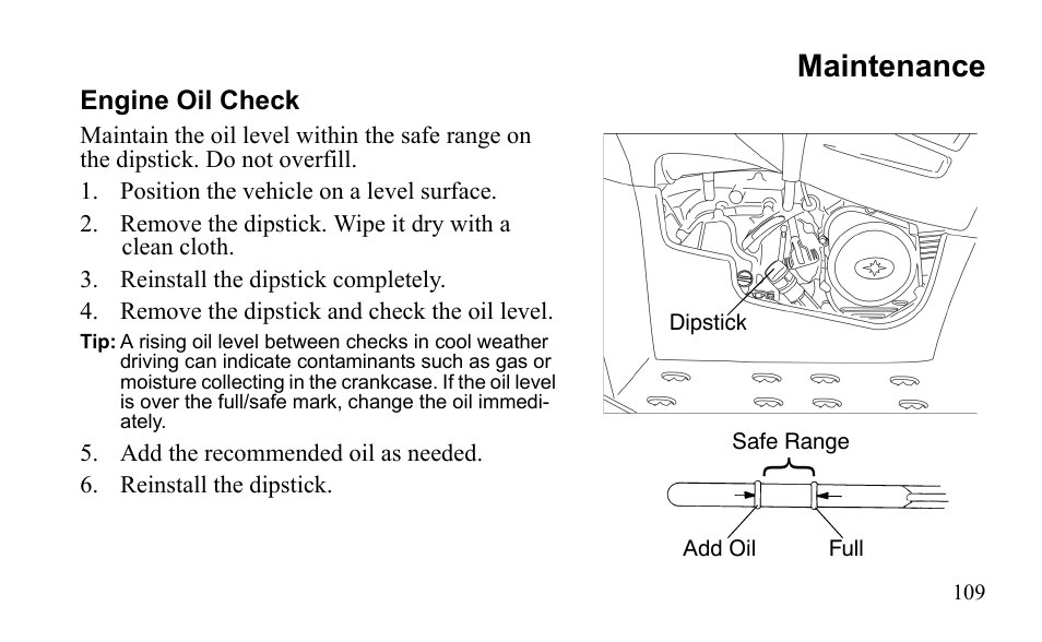 Maintenance | Polaris Sportsman 9921796 User Manual | Page 112 / 192