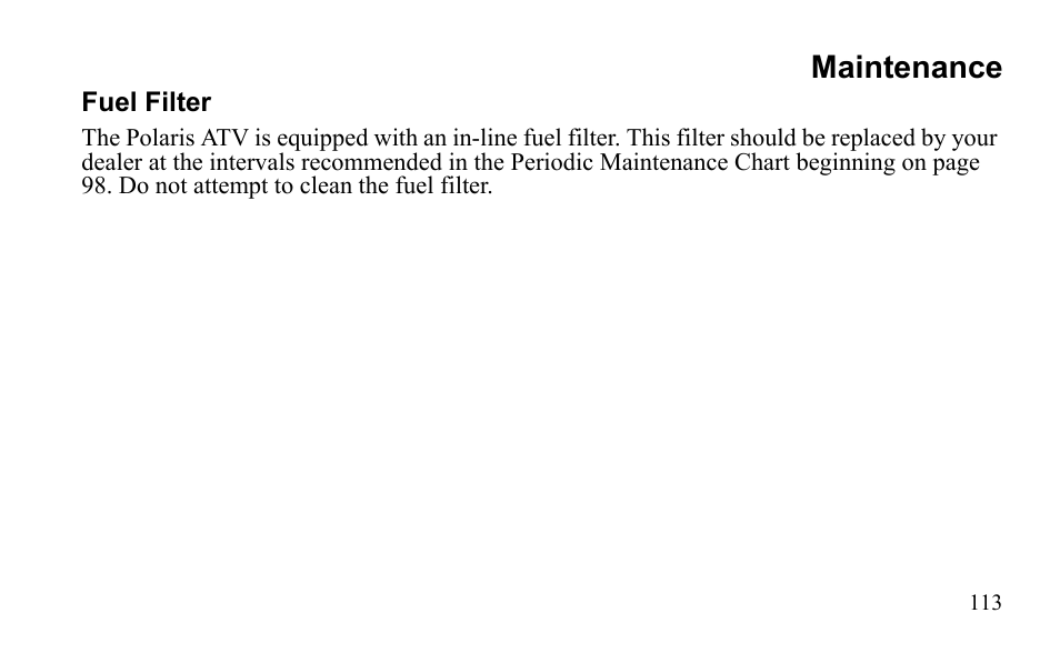 Maintenance | Polaris Sportsman 9921796 User Manual | Page 116 / 192