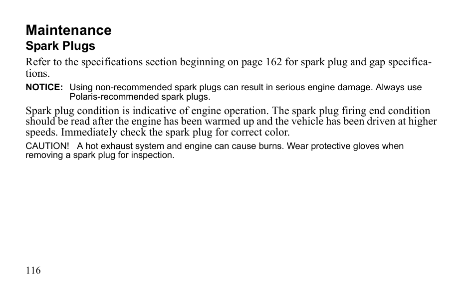 Maintenance | Polaris Sportsman 9921796 User Manual | Page 119 / 192
