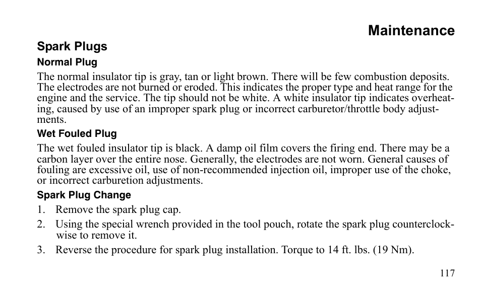Maintenance | Polaris Sportsman 9921796 User Manual | Page 120 / 192