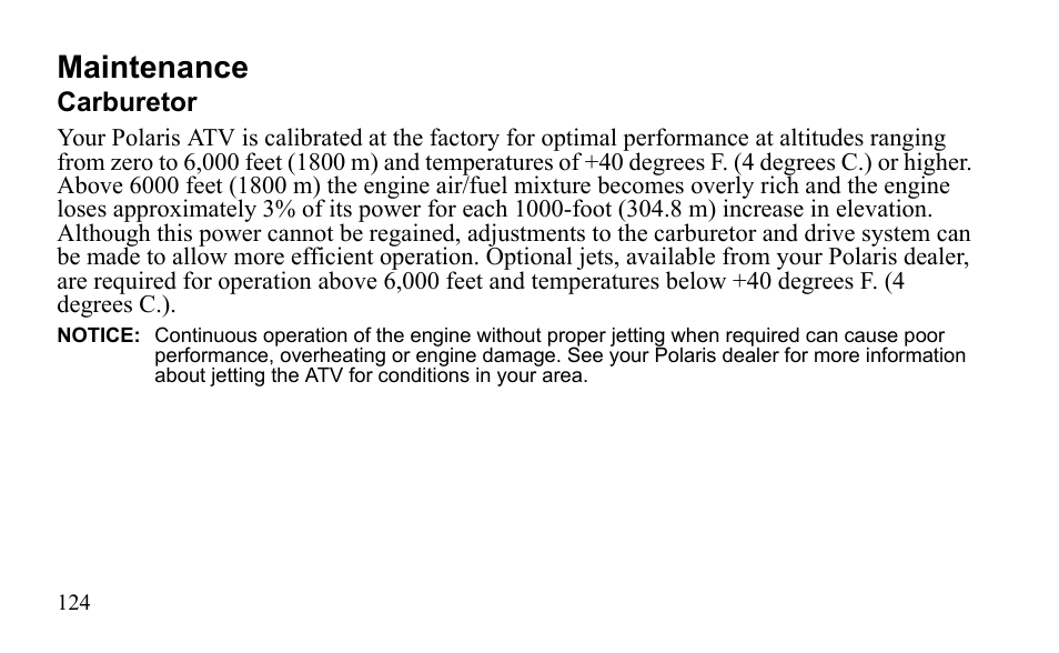 Maintenance | Polaris Sportsman 9921796 User Manual | Page 127 / 192