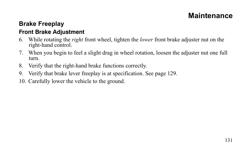 Maintenance | Polaris Sportsman 9921796 User Manual | Page 134 / 192