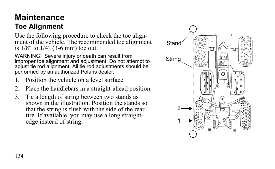 Maintenance | Polaris Sportsman 9921796 User Manual | Page 137 / 192