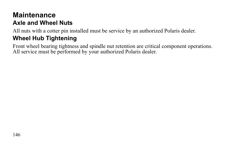 Maintenance | Polaris Sportsman 9921796 User Manual | Page 149 / 192