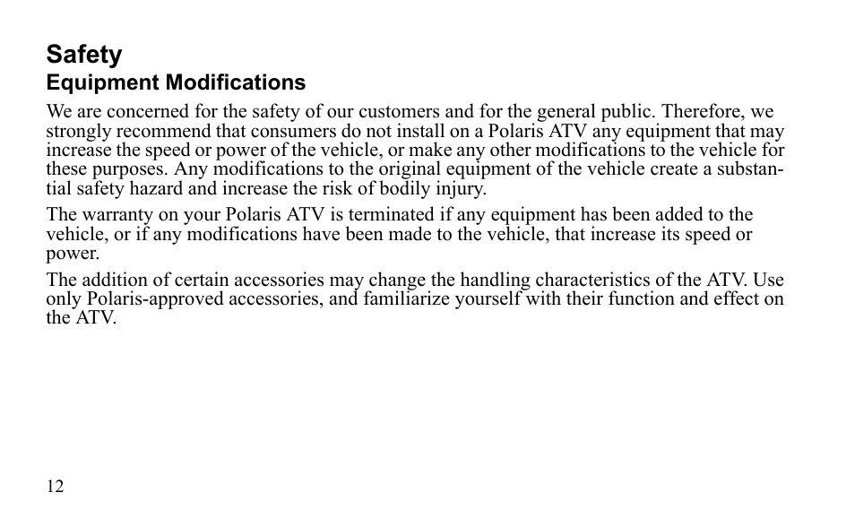 Safety | Polaris Sportsman 9921796 User Manual | Page 15 / 192