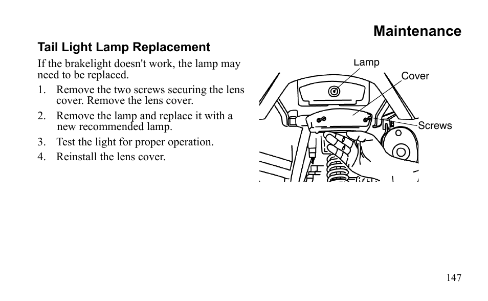 Maintenance | Polaris Sportsman 9921796 User Manual | Page 150 / 192