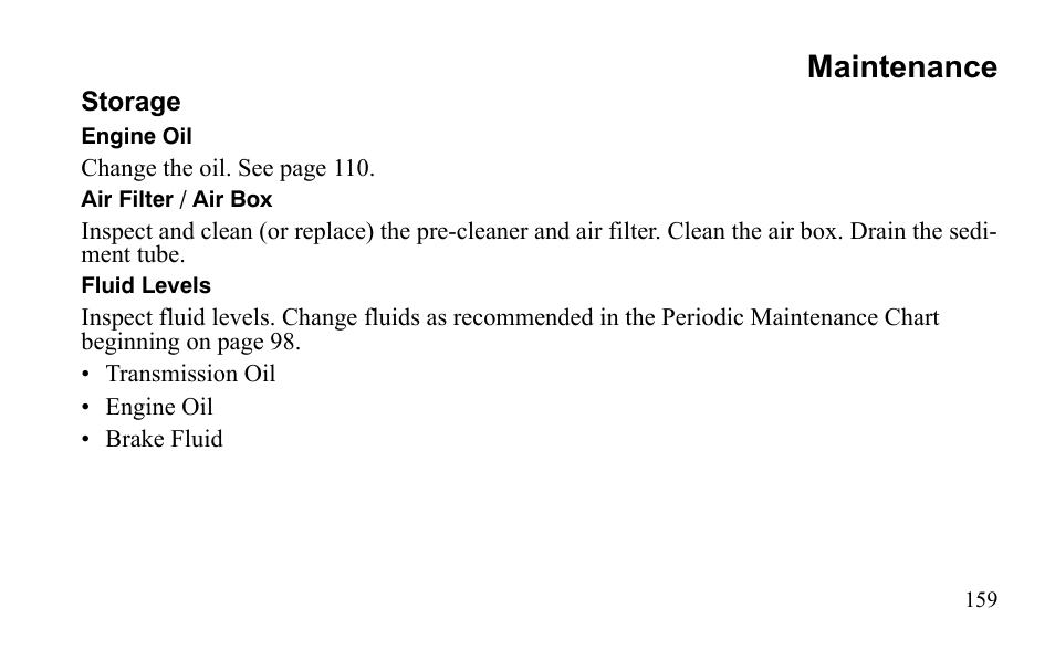 Maintenance | Polaris Sportsman 9921796 User Manual | Page 162 / 192