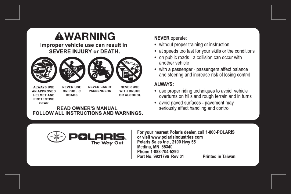 Polaris Sportsman 9921796 User Manual | Page 2 / 192